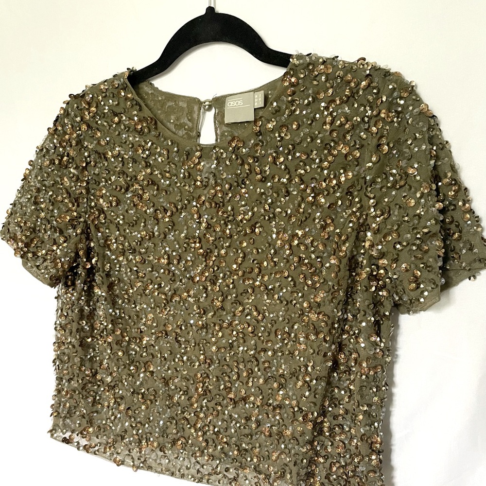 ASOS sequin cropped top